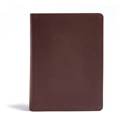 CSB He Reads Truth Bible, Brown Genuine Leather: Black Letter, Wide Margins, Notetaking Space, Reading Plans, Sewn Binding, Two Ribbon Markers, Easy-T Subscription