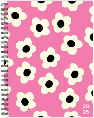 Pink Flowers 2025 6.5 X 8.5 Softcover Weekly Planner