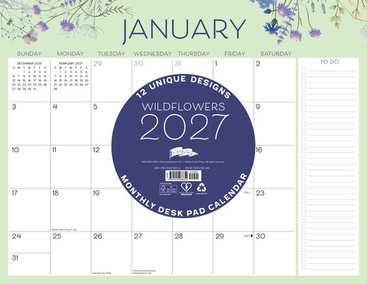Wildflowers 2027 22 X 17 Large Monthly Deskpad