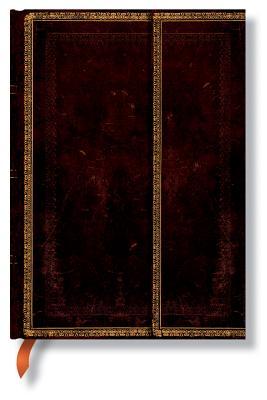 Paperblanks Black Moroccan Old Leather Collection Hardcover MIDI Lined Wrap Closure 144 Pg 120 GSM