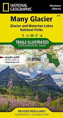 Many Glacier: Glacier and Waterton Lakes National Parks Map