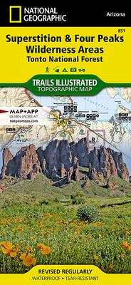 Superstition and Four Peaks Wilderness Areas Map [Tonto National Forest]