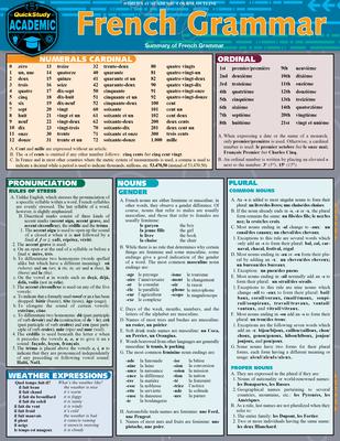 French Grammar: Quickstudy Laminated Reference Guide Subscription