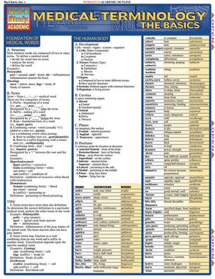 Medical Terminology: The Basics: A Quickstudy Laminated Reference Guide