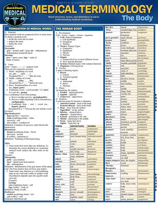 Medical Terminology: The Body: Quickstudy Laminated Reference Guide