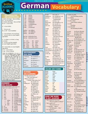 German Vocabulary: Quickstudy Laminated Reference Guide