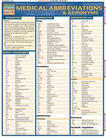 Medical Abbreviations & Acronyms: A Quickstudy Laminated Reference Guide