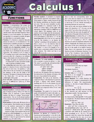 Calculus Primer Calculus 1: Quickstudy Laminated Reference Guide by Gerald Harnett ...