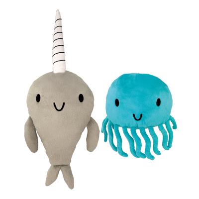 Narwhal and Jelly Plush Set: 14 and 7 W/Tentacles