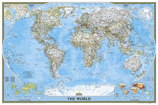 National Geographic World Wall Map - Classic (Poster Size: 36 X 24 In)