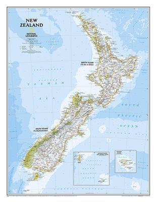 National Geographic New Zealand Wall Map - Classic (23.5 X 30.25 In)