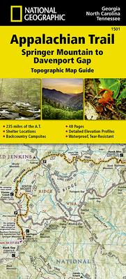 Appalachian Trail: Springer Mountain to Davenport Gap Map [Georgia, North Carolina, Tennessee]