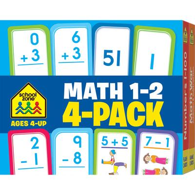 School Zone Math 1-2 Flash Cards 4-Pack