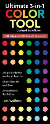 Ultimate 3-In-1 Color Tool, Updated 3rd Edition: - 24 Color Cards with Numbered Swatches - 5 Color Plans for Each Color - 2 Value Finders Red & Green Subscription