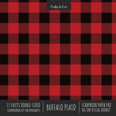 Buffalo Plaid Scrapbook Paper Pad 8x8 Decorative Scrapbooking Kit for Cardmaking Gifts, DIY Crafts, Printmaking, Papercrafts, Red and Black Check Desi