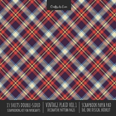 Vintage Plaid 1 Scrapbook Paper Pad 8x8 Scrapbooking Kit for Cardmaking Gifts, DIY Crafts, Printmaking, Papercrafts, Decorative Pattern Pages