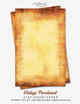 Vintage Parchment Stationery Paper: Half Letter Size Paper, Old Texture Style, Letter Writing Paper, 25-sheets Subscription
