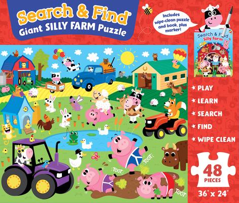 Book & Puzzle Silly Farm (48 Piece Puzzle) [With Wipe-Clean Book]