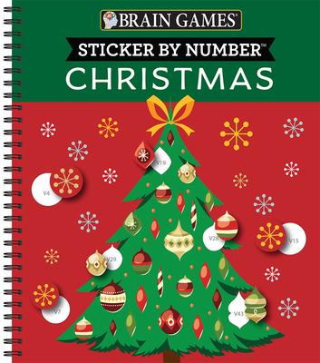 Brain Games - Sticker by Number: Christmas (28 Images to Sticker - Christmas Tree Cover): Volume 2