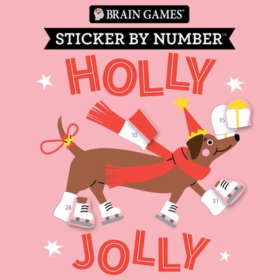 Brain Games - Sticker by Number Compact Edition: Holly Jolly 7x7 Inches Christmas Stocking Stuffer, Travel Size Activity Book for Adults & Kids 7+ Subscription