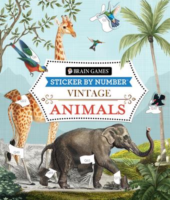 Brain Games - Sticker by Number - Vintage: Animals (28 Images to Sticker) Subscription