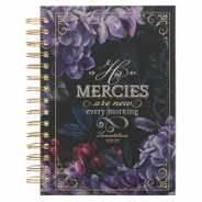 Christian Art Gifts Journal W/Scripture for Women His Mercies Are New Lamentations 3: 22-23 Bible Verse Purple Roses 192 Ruled Pages, Large Hardcover Subscription