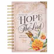 Christian Art Gifts Journal W/Scripture for Women Hope in the Lord Isaiah 40:31 Butterfly Deep Ocean Blue 192 Ruled Pages, Large Hardcover Notebook, W Subscription