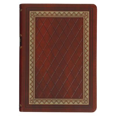 KJV Study Bible, Standard King James Version Holy Bible, Thumb Tabs, Ribbons, Faux Leather, Saddle Tan/Diamond Debossed