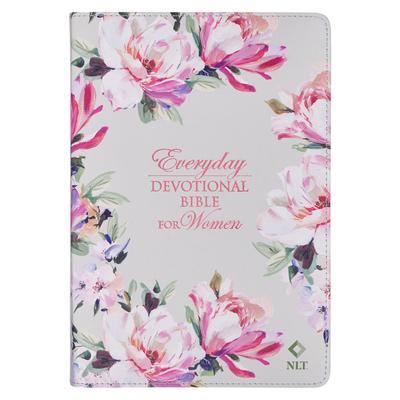 NLT Holy Bible Everyday Devotional Bible for Women New Living Translation, Vegan Leather, Pink Floral Printed