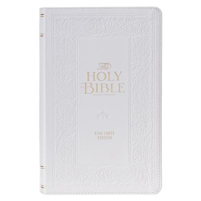KJV Bible Giant Print Standard-Size (Faux Leather, White) Subscription