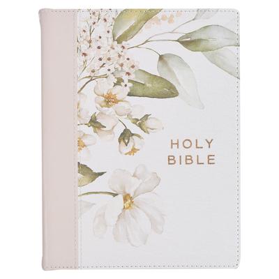 KJV Note-Taking Bible Faux Leather Hc Gray Floral Printed