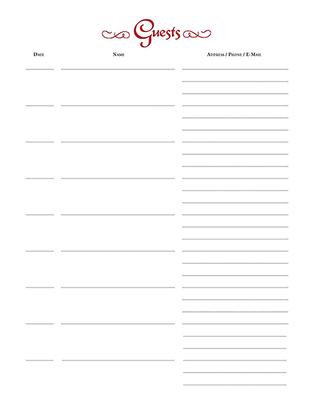 Guests of Our Church Register Refill Pages: Pack of 25 for Multi-Ring Binder Subscription