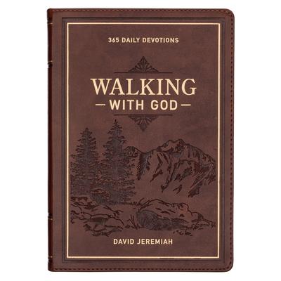 Devotional Walking with God Large Print Faux Leather