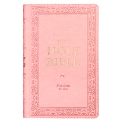 KJV Holy Bible, Giant Print Standard Size Faux Leather Red Letter Edition - Ribbon Marker, King James Version, Pink