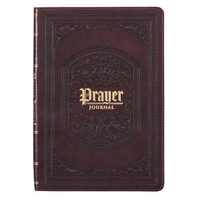 The Lord's Prayer Prompted Prayer Journal, Faux Leather Brown