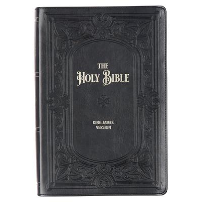 KJV Holy Bible, Giant Print Full-Size Faux Leather Red Letter Edition - Thumb Index & Ribbon Marker, King James Version, Midnight Blue