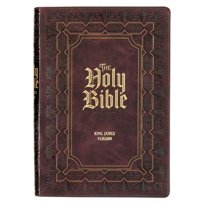 KJV Holy Bible, Super Giant Print Faux Leather Red Letter Edition - Ribbon Marker, King James Version, Burgundy