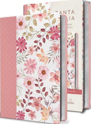 Biblia Reina Valera 1960 Letra Grande. Piel Rosada Con Flores, Tamao Manual / S Panish Bible Rvr 1960 Large Print. Imitation Pink Leather with Flower