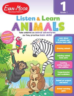 Animals, Grade 1 Workbook: Listen and Learn Audio Workbook, Reading and Math