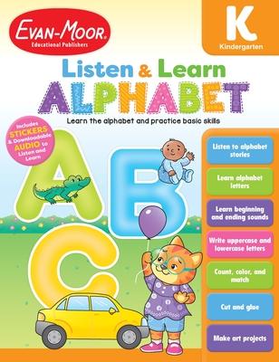 Alphabet, Kindergarten Workbook: Listen and Learn Audio Workbook, Phonemic Awareness and Phonics