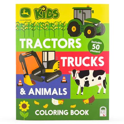 John Deere Kids Tractors, Trucks & Animals Coloring Book with Stickers