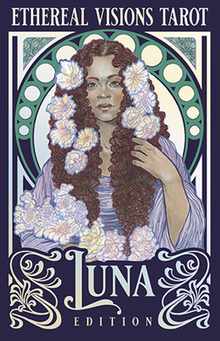 Ethereal Visions Tarot Luna Edition: Elegant 80-Card Art Nouveau Tarot Deck, Iridescent Silver Foil Stamping, Full-Color 140-Page Guidebook, Hand-Draw