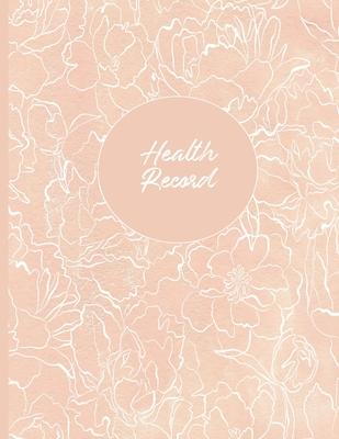 Health Record: Daily Home Monitoring of Blood Pressure, Glucose, and Heart Rate, Large Floral Cover