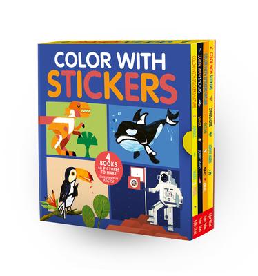Color with Stickers 4-Book Boxed Set: Dinosaurs; Space; Jungle; Ocean