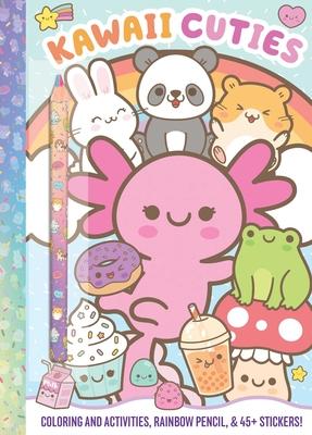 Kawaii Cuties: Coloring Book with Rainbow Pencil