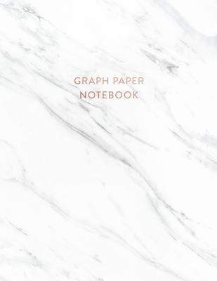 Graph Paper Notebook: Soft White Marble - 8.5 x 11 - 5 x 5 Squares per inch - 100 Quad Ruled Pages - Cute Graph Paper Composition Notebook f