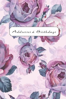 Addresses & Birthdays: Watercolor Old-Fashioned Purple Roses