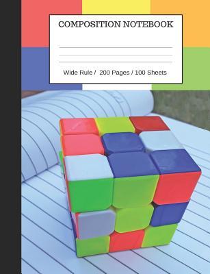 Puzzle Cube Notebook: Composition Wide Ruled Notebook, 200 pages / 100 sheets