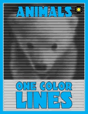 One Color LINES: Animals: New Type of Relaxation & Stress Relief Coloring Book for Adults