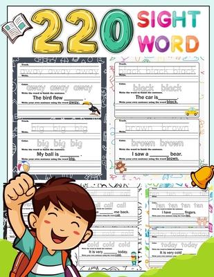 220 Sight Word: High-frequency sight word worksheets 5 Level for Pre-primer Primer First Second and Third or Preschoolers to 3rd Grade